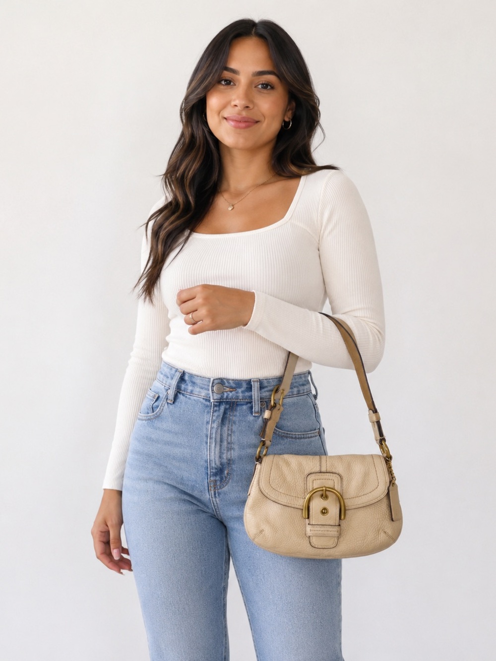 Coach SoHo Leather Small Flap Shoulder Bag GUC